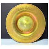Steuben Aurene Calcite Plate Antique Glass Gold