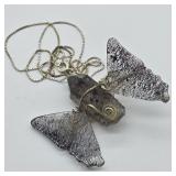 RUTILATED QUARTZ BUTTERFLY WRAPPED IN 925 SILVER