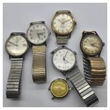 OLD MENS WRIST WATCHES FOR REPAIR WALTHAM, TIMEX,
