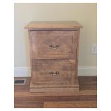 Modern Maple Wood Finish Two Drawer File Cabinet