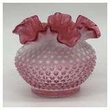 Fenton Cranberry Opalescent Hobnail Rose
