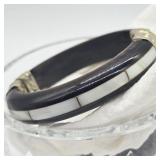 VTG. OX HORN, MOTHER OF PEARL WITH SILVER