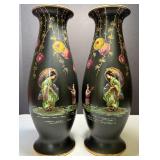15" Antique Japonesque Matched Vases, Made in