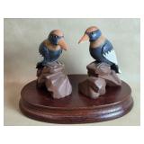 Stone carved Kingfisher Bird Figurines
