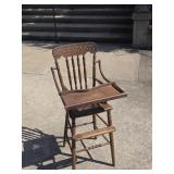 Antique Cane Bottom High Chair