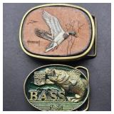2 VTG BRASS BELT BUCKLES