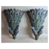 Vintage Peacock Wall Pocket planters