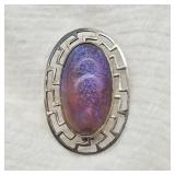 DRAGONS BREATH SET IN STERLING SILVER BROOCH