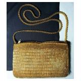Vintage Walborg Hand Beaded Bag Amber Gold Bugle