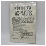 1876 Batesville, Arkansas Tax-Payer Notice