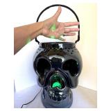 Halloween Big Ceramic Skull Lantern w Swirling