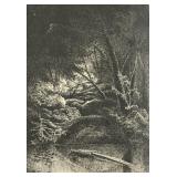 Vintage Forest Landscape Etching by J.W. Th. ï¿½03