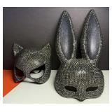 Rhinestone Halloween Masks Black Cat Rabbit w
