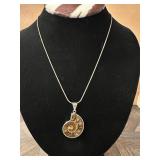 .925 Necklace & Ammonite Pendant