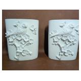 2 Bird on Branch Oval Vases