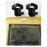 SET OF PEEP THROUGH SCOPE RINGS & RAILS  & NOS