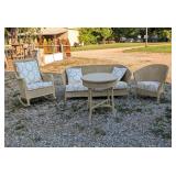 4- PC WICKER SET HAS LITTLE DAMAGE PLEASE SEE