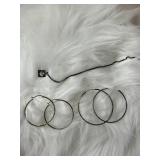 .925 Silver Necklace w/pendant & Hoop Earrings