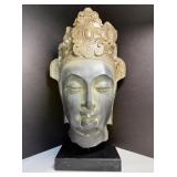 16" Head of Guan Yin, Manmade Material on Black