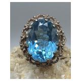 Clyde Duneier 925 & Blue Topaz Cocktail Ring
