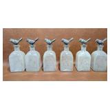 6 Bottles with Bird Stoppers 250ml Each