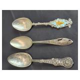 Three Sterling Silver Souvenir Spoons