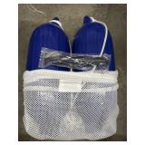 2 Blue Boat Fender Bumper Dock Buoys w/ Mesh Bag