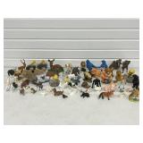 SMALL ANIMAL FIGURINES PLASTIC, CERAMIC, RESIN &