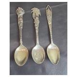 Vtg Sterling Silver Souvenir Spoons Honolulu