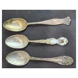 Three Sterling Silver Souvenir Spoons