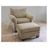 Corduroy Arm Chair & Ottoman by Bassett