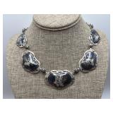 Siam Sterling Silver Niello Necklace & Extra