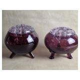 Vikung Glass & LE Smith Amethyst Color Footed