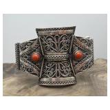 North African ? Berber Hinged Cuff Silver