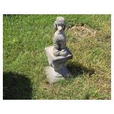 Concrete Poodle on Pedestal