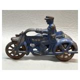 Hubley cast iron police motorcycle toy 1930s.