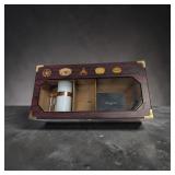 DESK TOP CIGAR HUMIDOR BRASS CORNERS 22.5" WIDE,