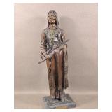'Chief Wolf Robe' 'After' C. Kauba Detailed Bronze