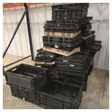 Pallet of Folding Plastic Crates