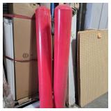 Two Red Safety Bollards