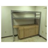 Steel Shelving Unit 72' x 77'  w/ Cabinet