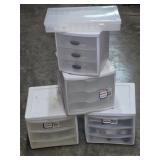 Collection of Small 3 Drawer Organizer Towers +
