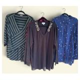 5 Womenï¿½s Tops Size 3 X Gently Worn - Red Zip up