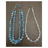 Vintage Aurora Borealis Pale Blue & Clear