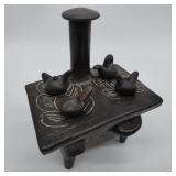 Miniature Black Pottery Wood Burning Stove