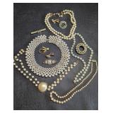 Faux Pearl Costume Jewelry, Marvella, Monet &