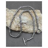 Sterling Silver Pearl Bead Balls Necklace 34.87g