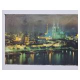 Cologne Germany Nightscape Poster