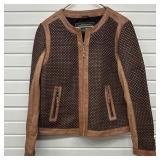 Womenï¿½s Vintage Leather Woven Jacket Overland