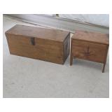 Old Wooden Chest & Storage Stool